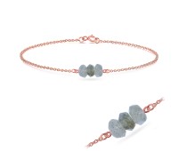 Rose Gold Plated Labradorite Silver Bracelets BRS-424-RO-GP